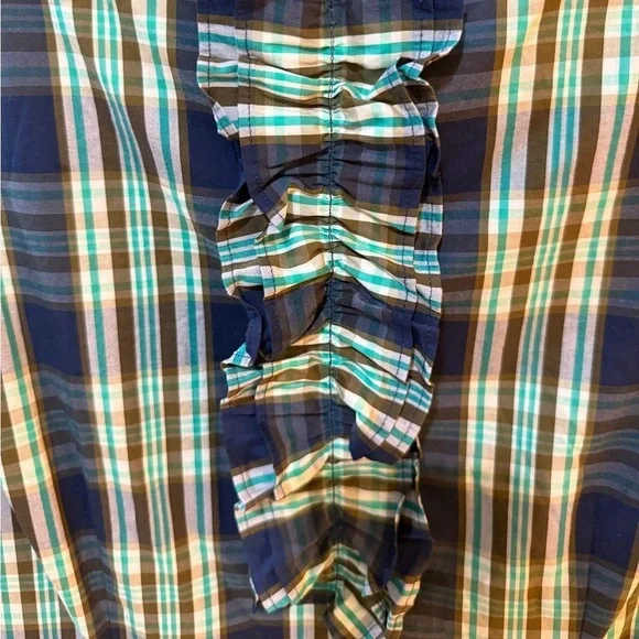 Talbots Blue and White Sheath Midi Tartan Plaid Dress Add a blazer for Fall🍁 - Picture 2 of 5